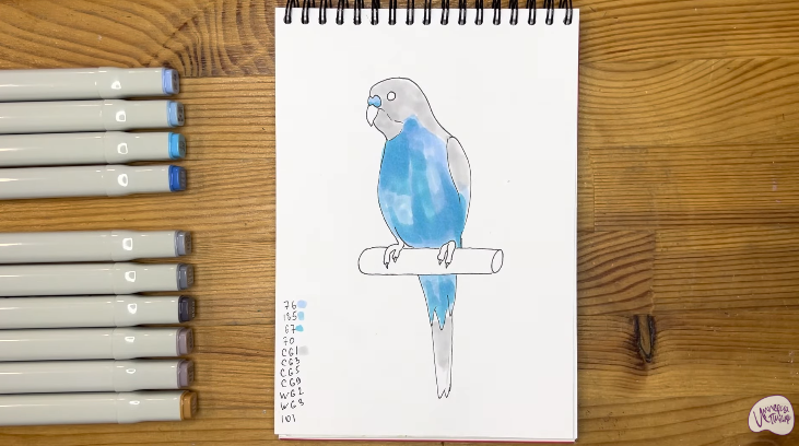 Рисуем Волнистый попугай