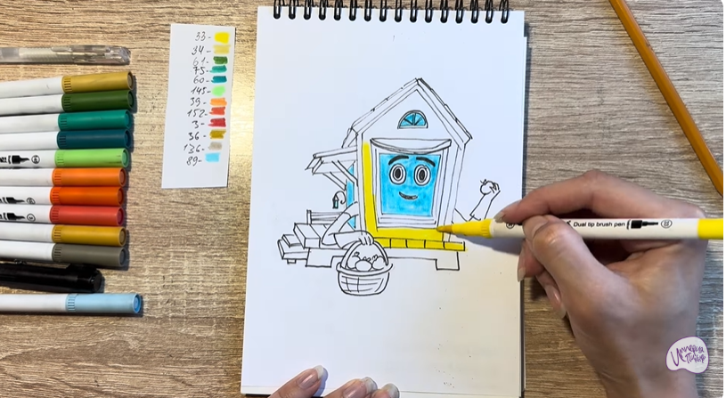 Рисуем Вася из мультфильма  "Домики"