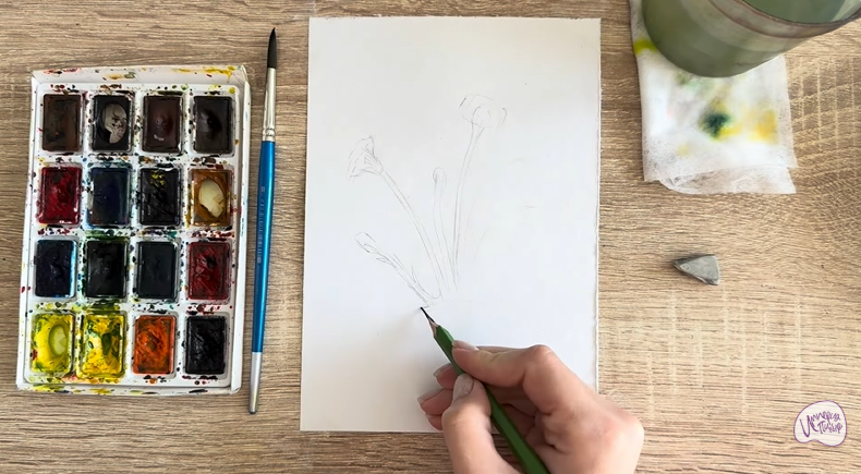 Рисуем Мать-и-мачеха