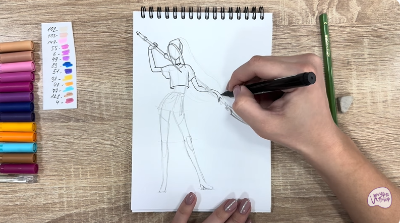 Рисуем Мира из "Кейпоп-охотницы на демонов"