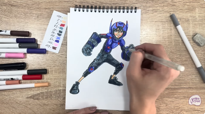 Рисуем Хиро Хамада из "Город Героев"