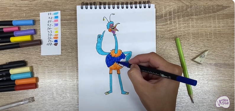 Рисуем Птица Тинк из мультфильма "Маракуда"