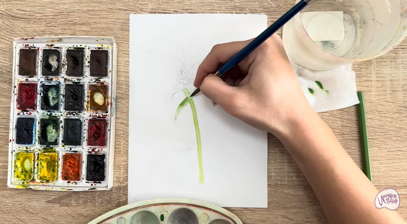 Рисуем Ясколка длинноволосая