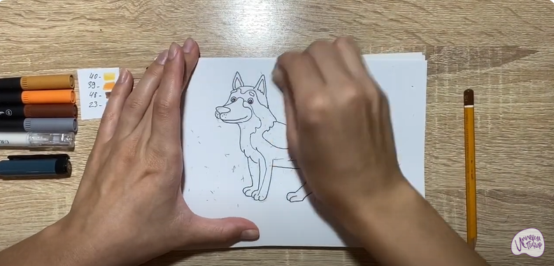 Рисуем Мультяшная овчарка