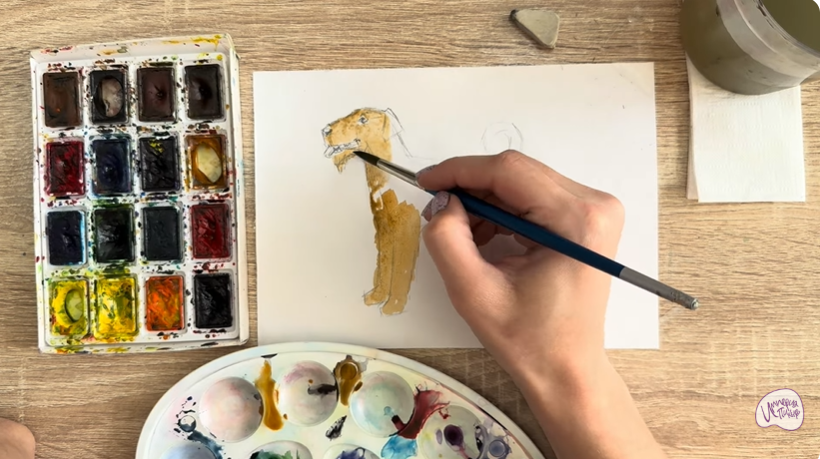 Рисуем Собака породы Эрдельтерьер