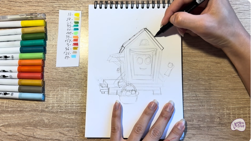 Рисуем Вася из мультфильма  "Домики"