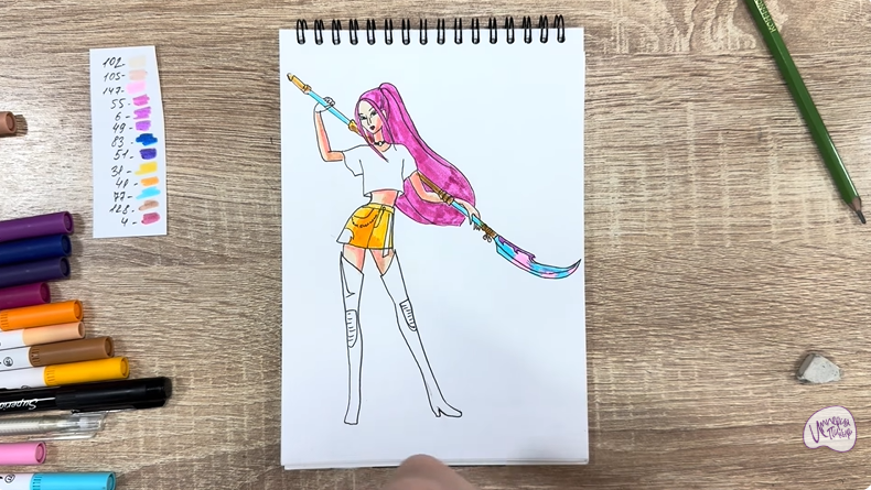 Рисуем Мира из "Кейпоп-охотницы на демонов"