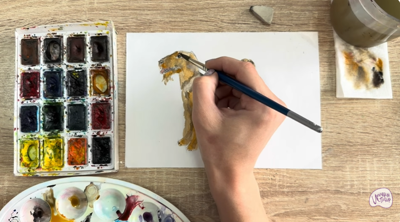 Рисуем Собака породы Эрдельтерьер