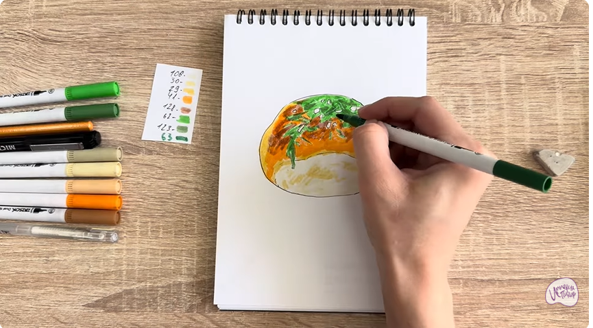 Рисуем Пампушка с чесноком