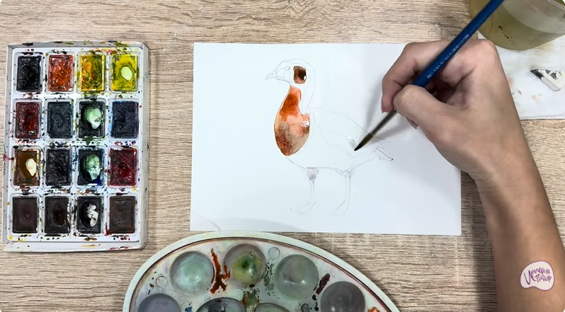 Рисуем Краснозобая казарка