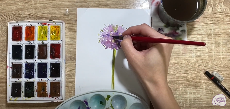 Рисуем Цветок "Аллиум"