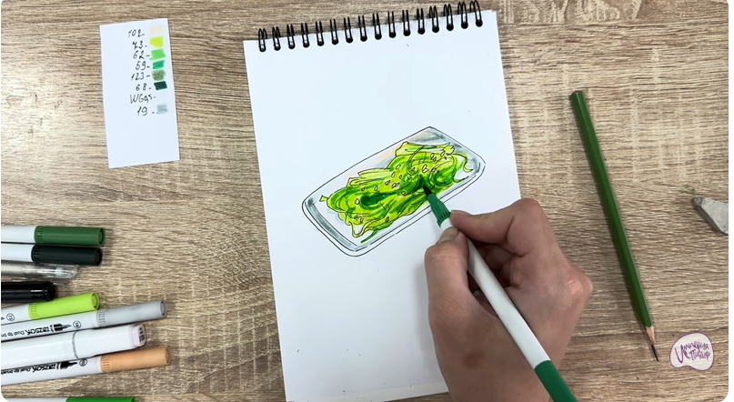 Рисуем Салат "чука"