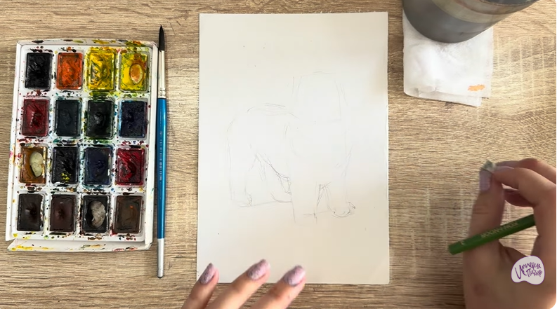 Рисуем Собака породы Ньюфаундленд