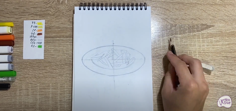 Рисуем Жаренная картошка