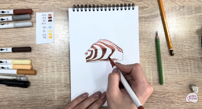 Рисуем Кекс "Зебра"