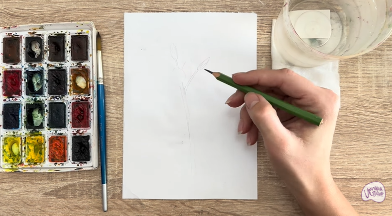 Рисуем Ясколка длинноволосая