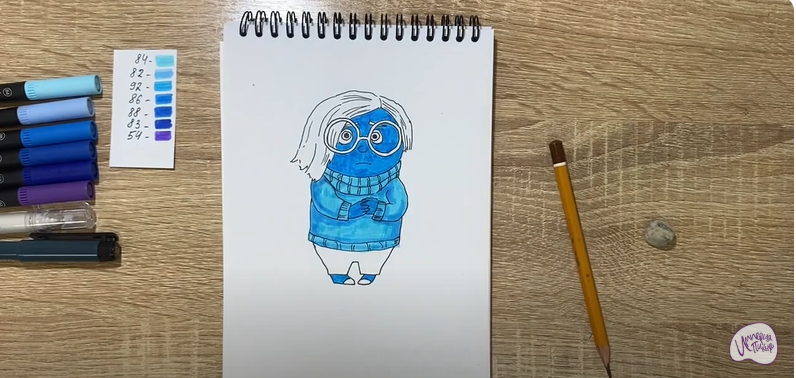 Рисуем Печаль из "Головоломки 2"