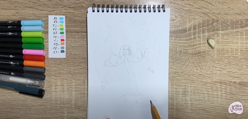 Рисуем Берёза из сказки