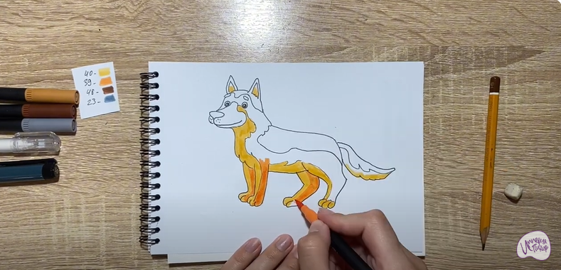 Рисуем Мультяшная овчарка