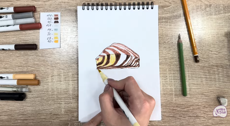 Рисуем Кекс "Зебра"