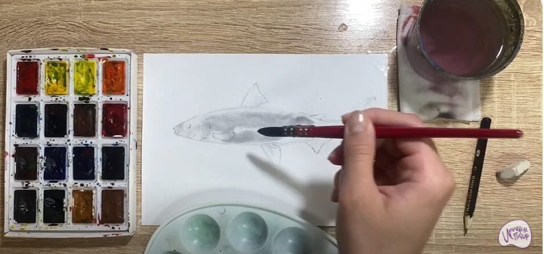 Рисуем Байкальский омуль
