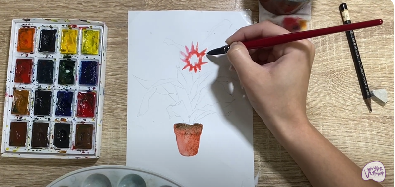 Рисуем Цветок "Эхмея"