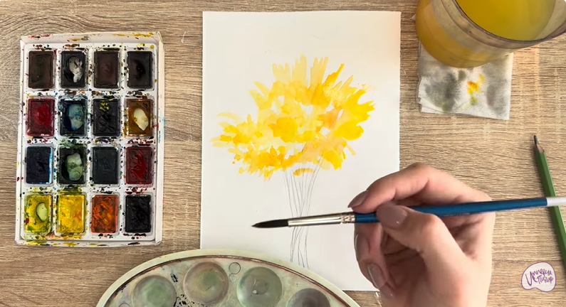 Рисуем Багрянник японский