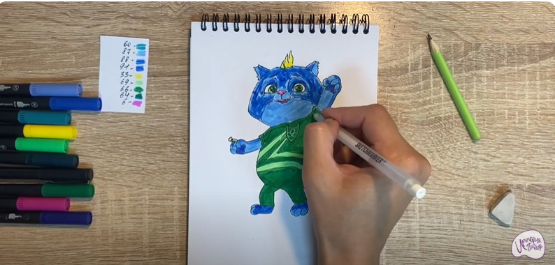 Рисуем Вася из "Супер Мяу"