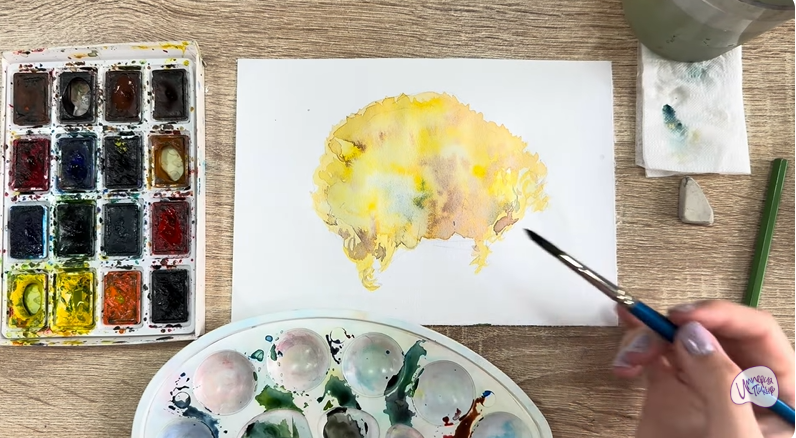 Рисуем Рамария жёлтая