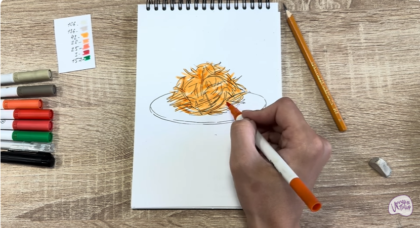Рисуем Морковь по-корейски
