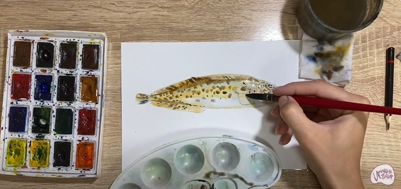 Рисуем Зубатка пёстрая