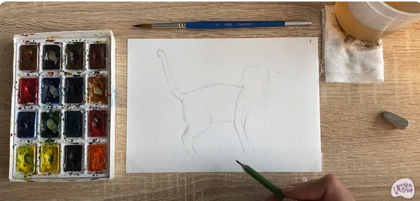 Рисуем Бенгальская кошка