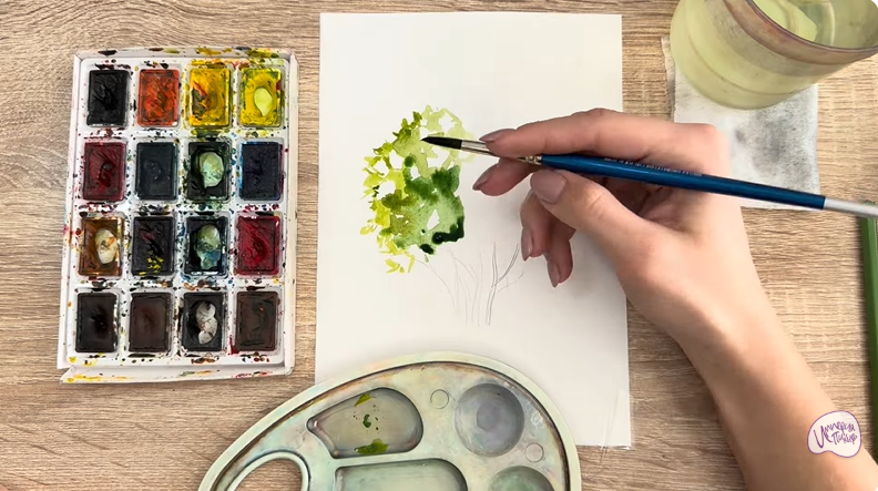 Рисуем Саженец бирючины