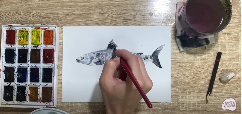 Рисуем Байкальский омуль
