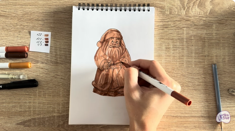 Рисуем Шоколадный Дед Мороз