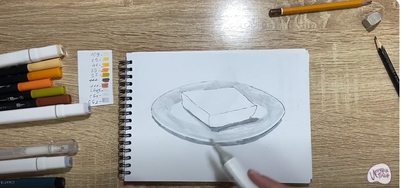 Рисуем Запеканка с изюмом