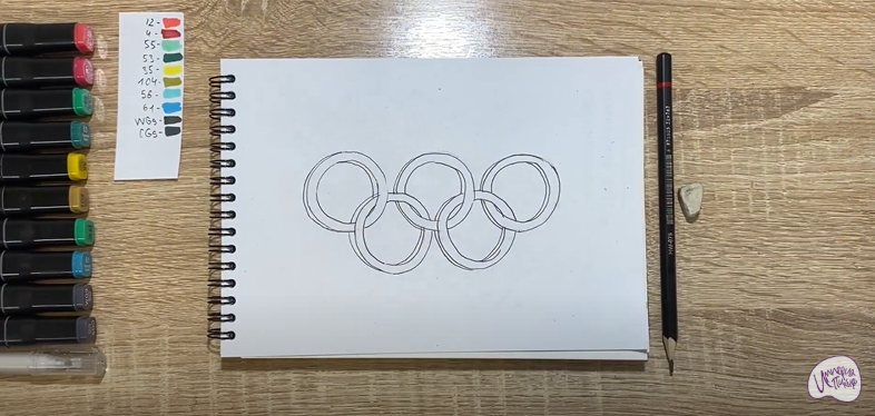 Рисуем Олимпийские кольца