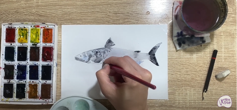 Рисуем Байкальский омуль