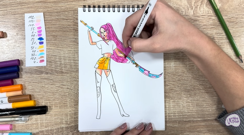 Рисуем Мира из "Кейпоп-охотницы на демонов"