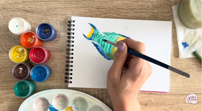 Рисуем Рыба-попугай