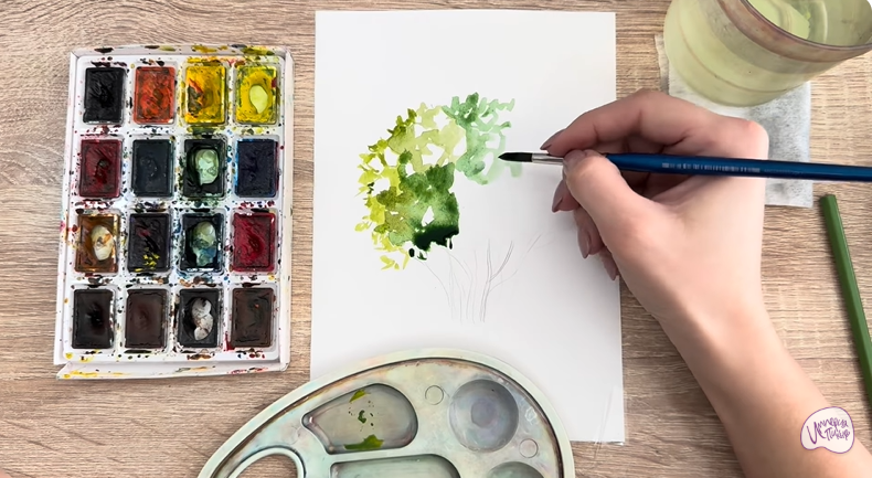 Рисуем Саженец бирючины