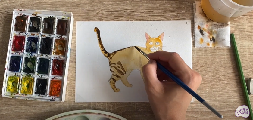 Рисуем Бенгальская кошка