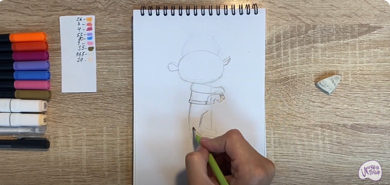 Рисуем Рей из "Монсики"