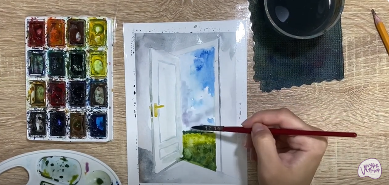 Рисуем Открытая дверь
