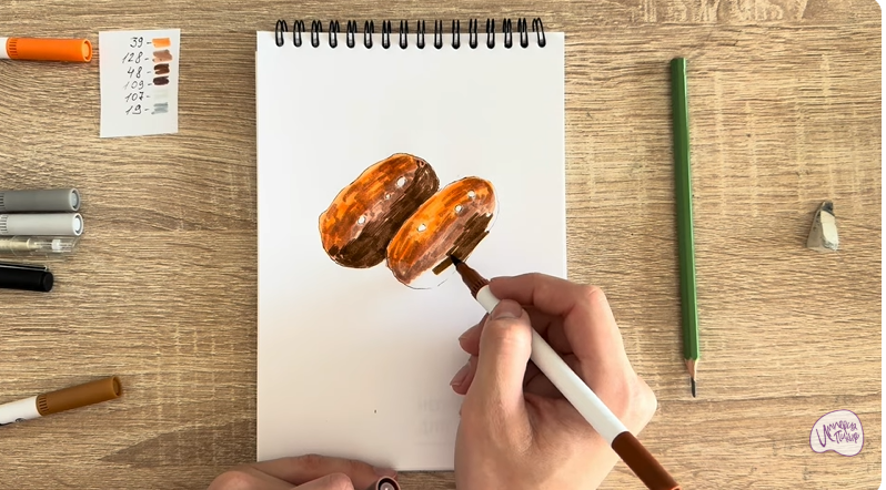 Рисуем Пирожное Картошка