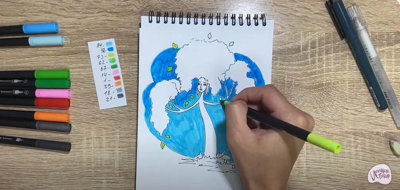 Рисуем Берёза из сказки