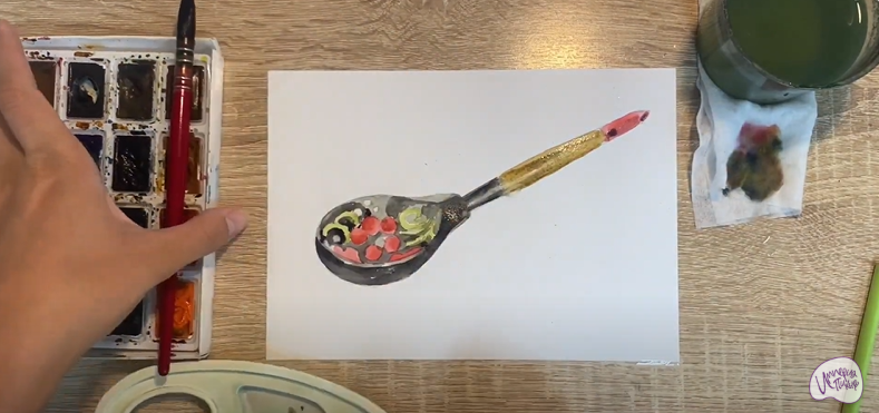 Рисуем Деревянная ложка