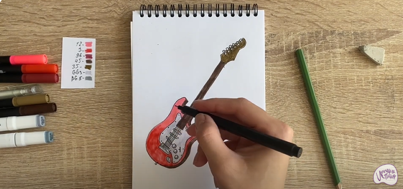 Рисуем Электрогитара
