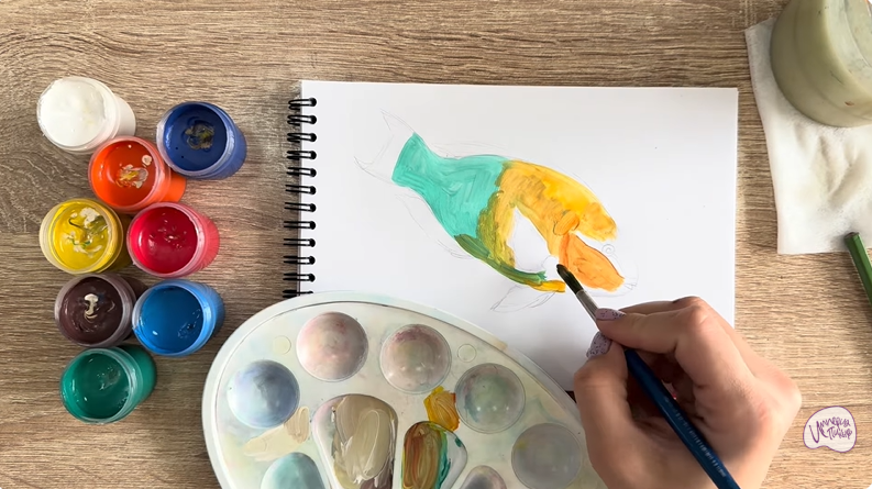 Рисуем Рыба-попугай