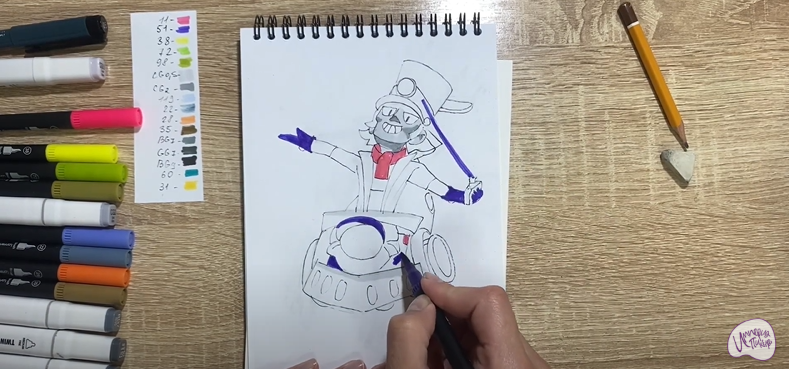 Рисуем Чак из Brawl Stars